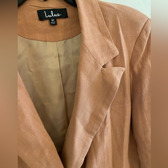 Lulus Peach Oversized Double-Breasted Blazer size medium - Picture 7 of 11